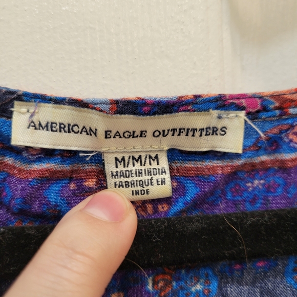 American Eagle Purple Bell Sleeve Wrap style Romper - Picture 2 of 2